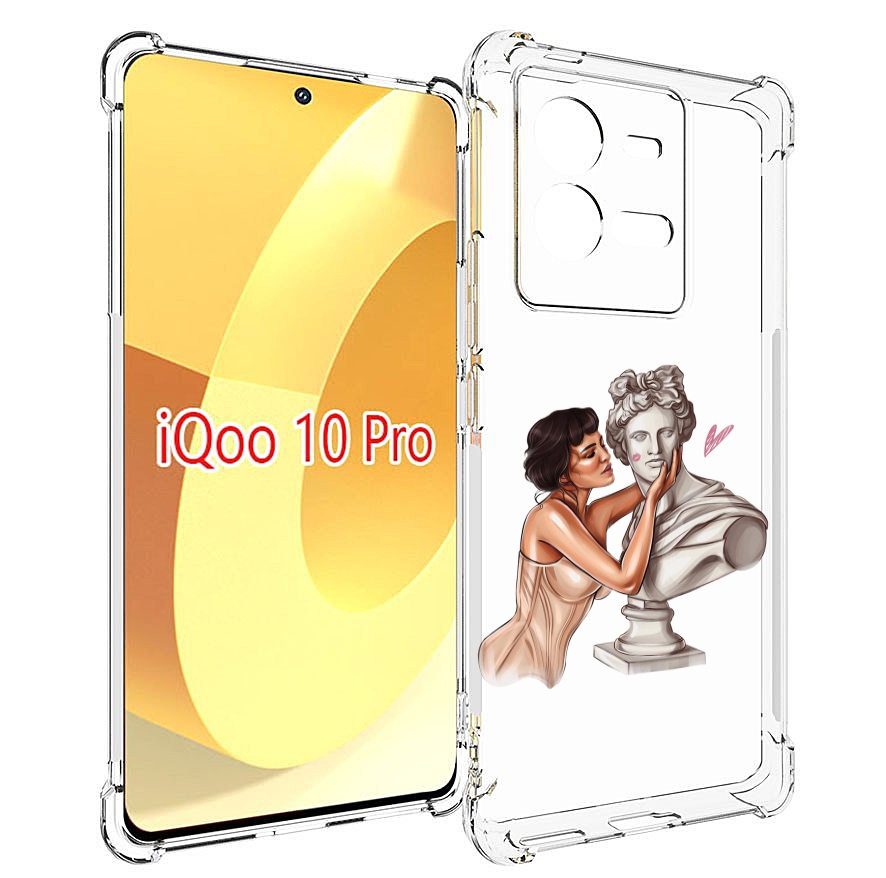 

Чехол MyPads девушка-со-статуей женский для Vivo iQOO 10 Pro, Прозрачный, Tocco
