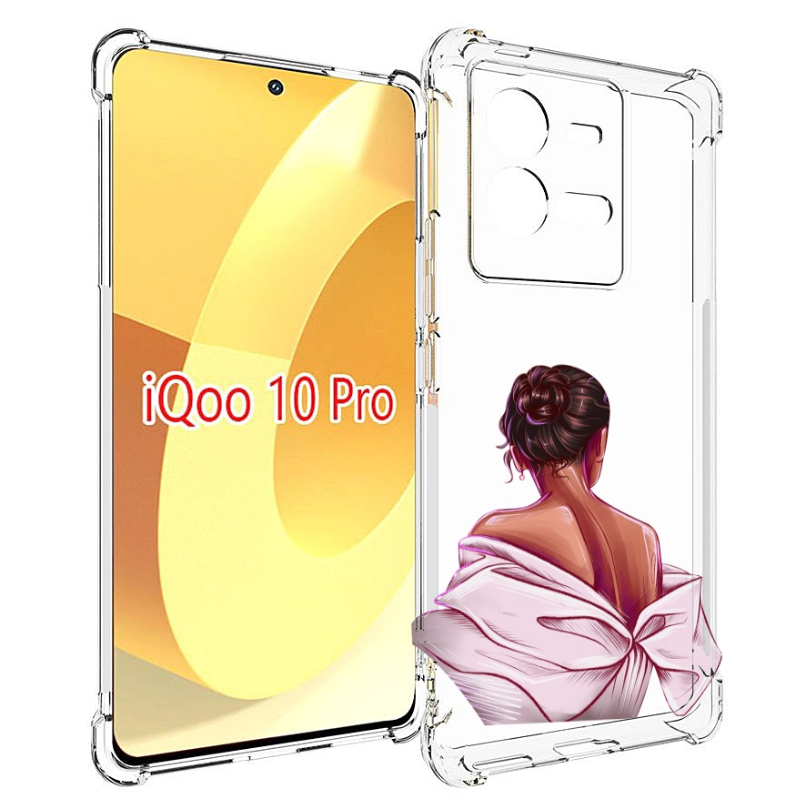 

Чехол MyPads девушка-со-спины женский для Vivo iQOO 10 Pro, Прозрачный, Tocco