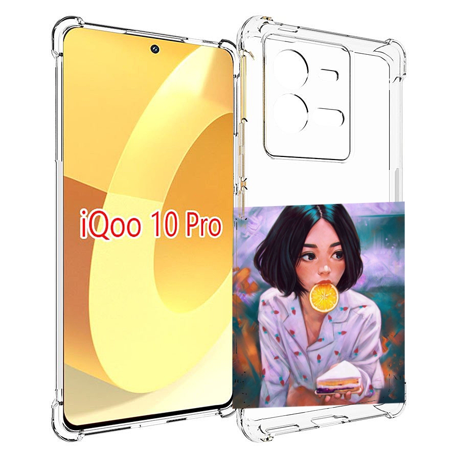 

Чехол MyPads девушка-с-чизкейком женский для Vivo iQOO 10 Pro, Прозрачный, Tocco