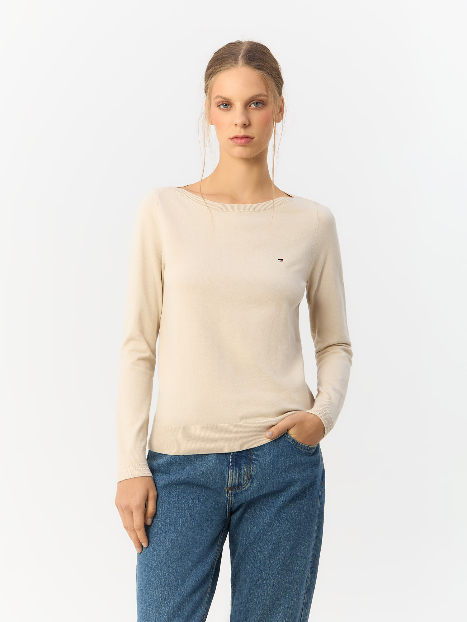 

Свитер женский Tommy Hilfiger WW0WW40099 бежевый S, WW0WW40099