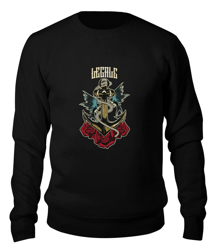 

Свитшот унисекс Printio Anchor old school черный XL, Anchor old school