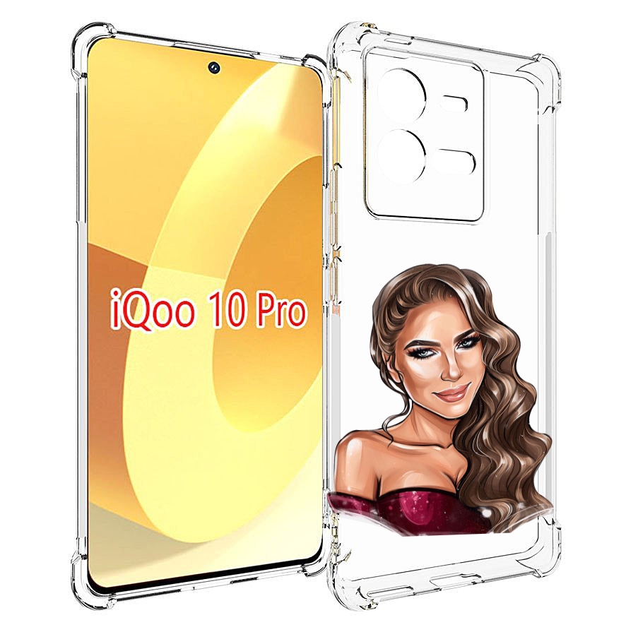

Чехол MyPads девушка-с-улыбкой женский для Vivo iQOO 10 Pro, Прозрачный, Tocco