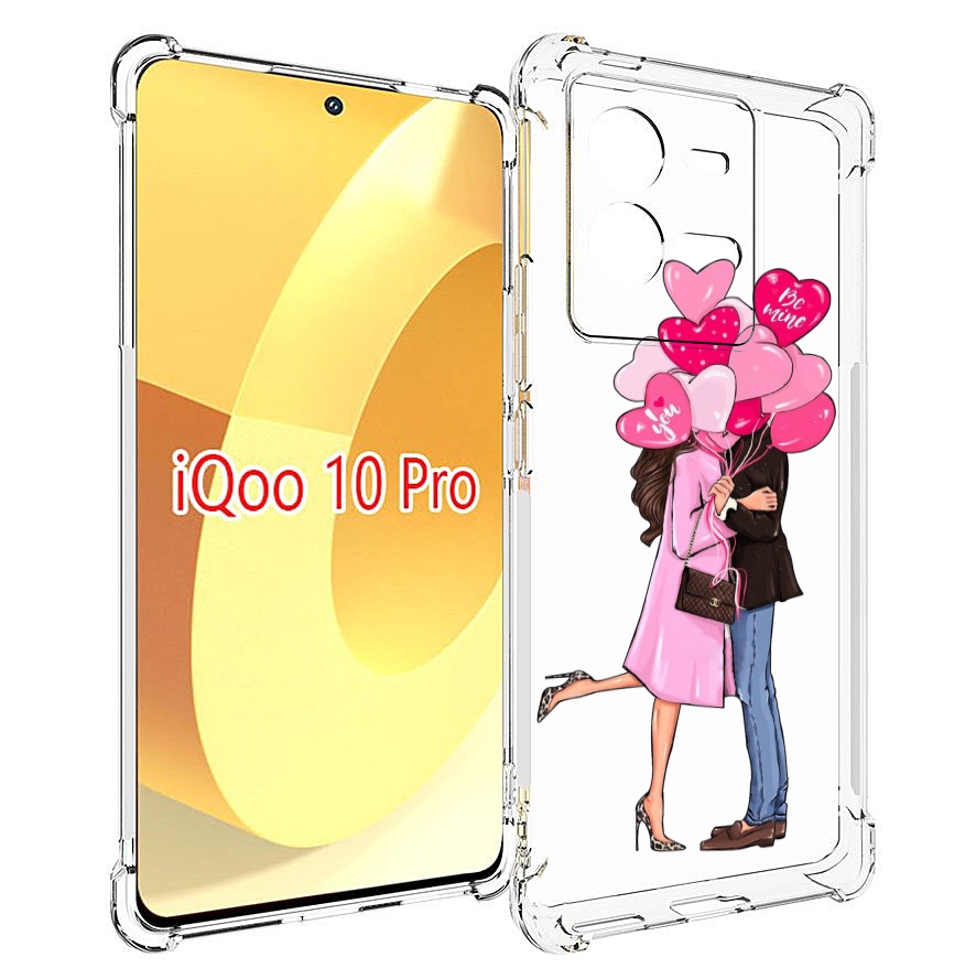 

Чехол MyPads девушка-с-парнем-сердечки женский для Vivo iQOO 10 Pro, Прозрачный, Tocco