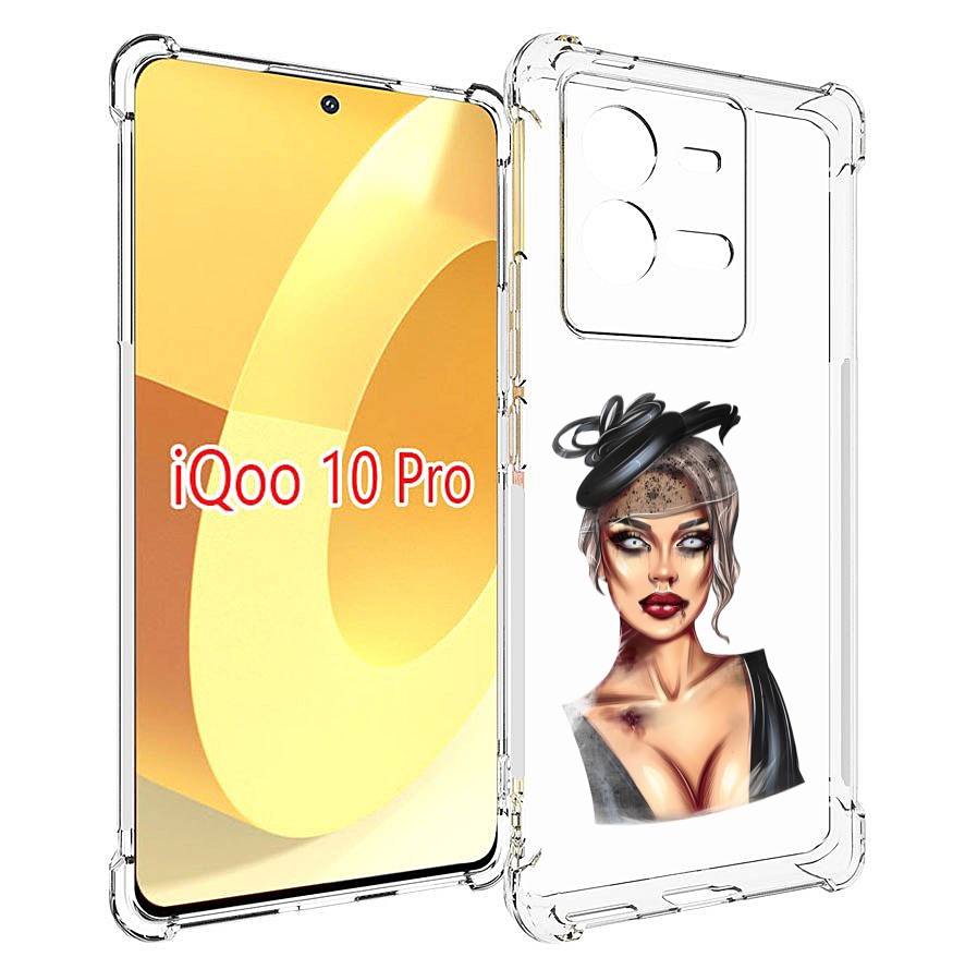 

Чехол MyPads девушка-с-линзами для Vivo iQOO 10 Pro, Прозрачный, Tocco