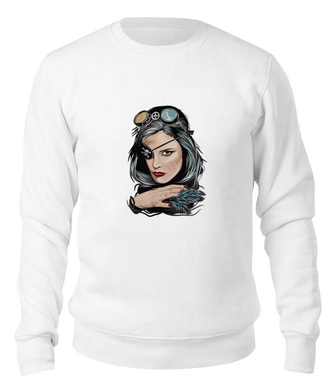 

Свитшот унисекс Printio Пиратка (steampunk) белый XL, Пиратка (steampunk)