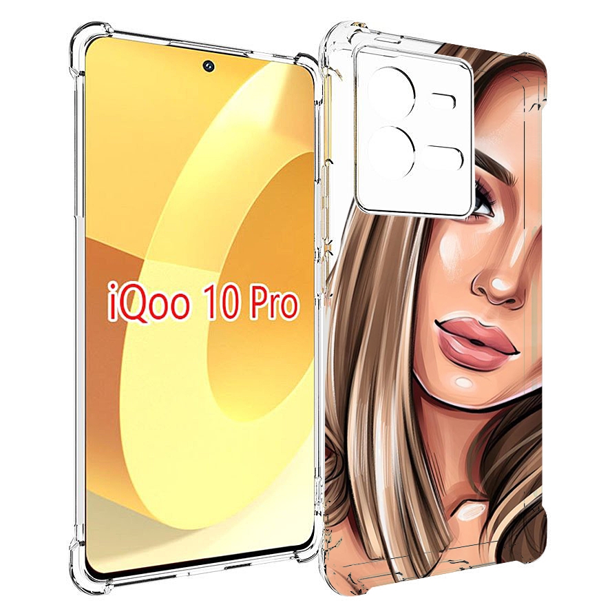 

Чехол MyPads девушка-с-каре женский для Vivo iQOO 10 Pro, Прозрачный, Tocco