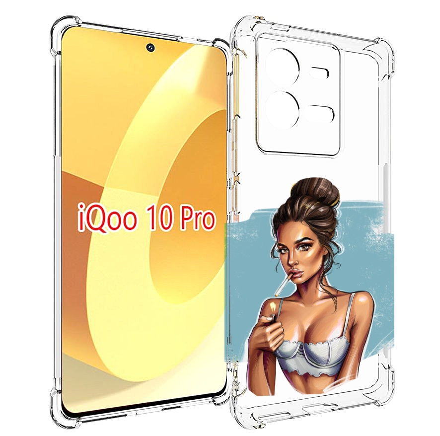 

Чехол MyPads девушка-с-зажигалкой для Vivo iQOO 10 Pro, Прозрачный, Tocco