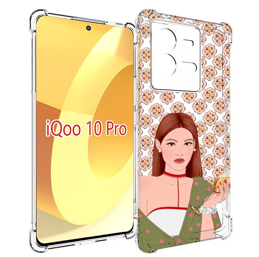 

Чехол MyPads девушка-с-вином-рисунок женский для Vivo iQOO 10 Pro, Прозрачный, Tocco