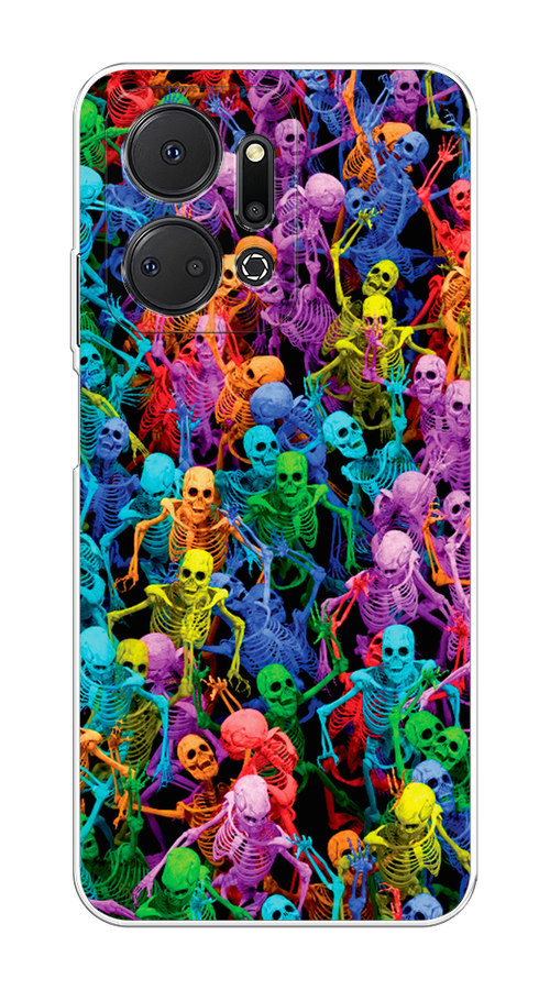 

Чехол на Honor X7A "Вечеринка скелетов", Фиолетовый;желтый;оранжевый, 6120650-6