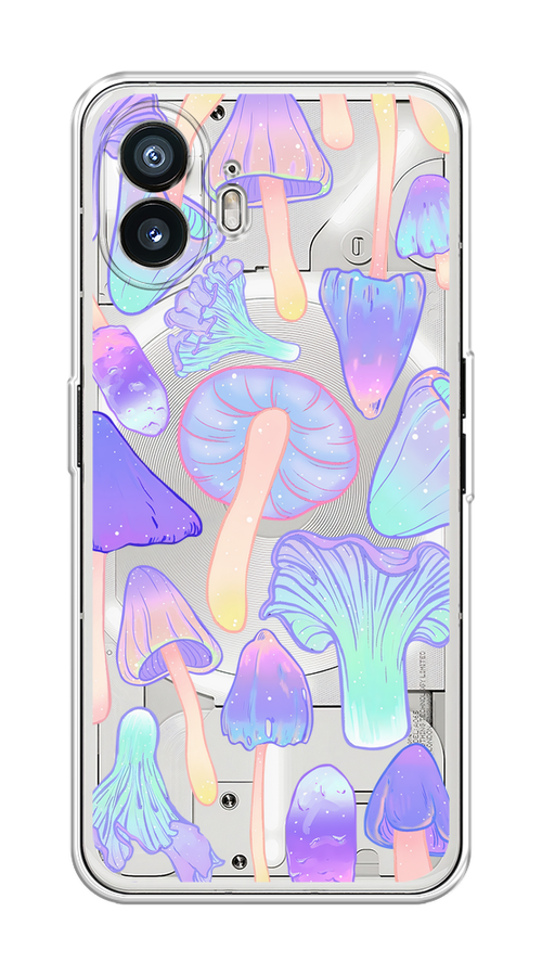 

Чехол на Nothing Phone (2) "Пастельные грибы", Фиолетовый;голубой, 3300250-1