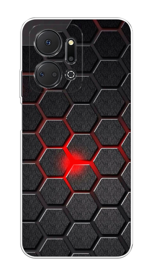 

Чехол на Honor X7A "Соты красные", Красный;черный;серый, 6120650-3
