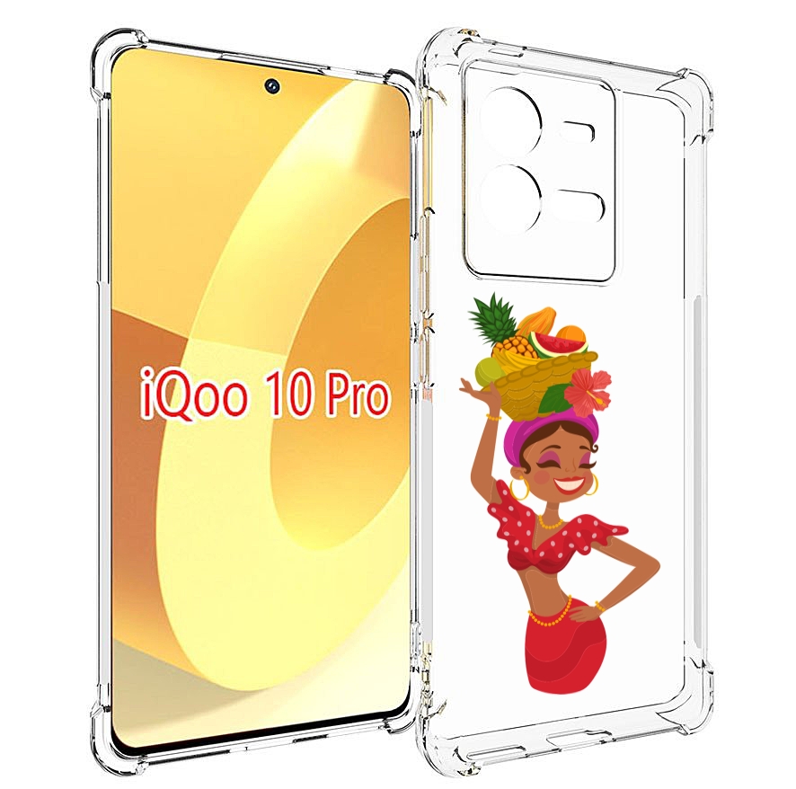 

Чехол MyPads девушка-мулатка для Vivo iQOO 10 Pro, Прозрачный, Tocco