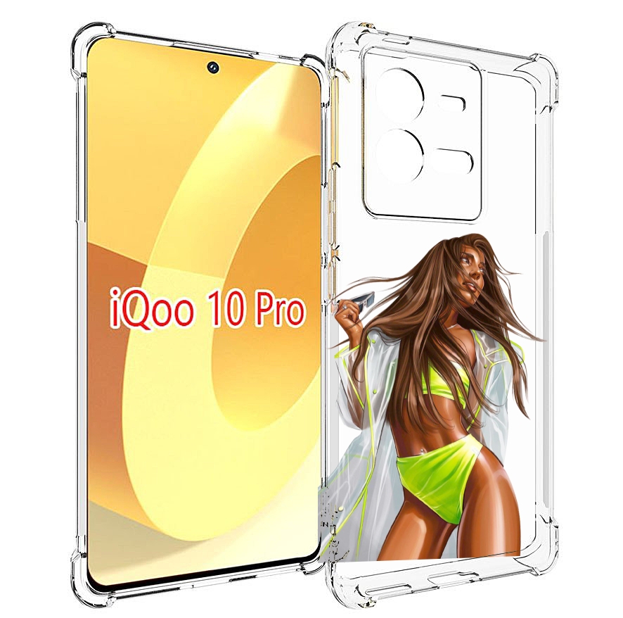

Чехол MyPads девушка-модель-мулатка для Vivo iQOO 10 Pro, Прозрачный, Tocco