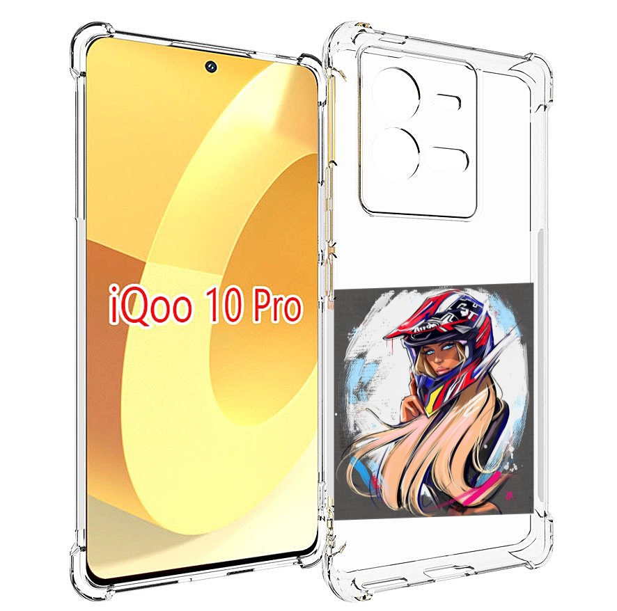 

Чехол MyPads девушка-в-шлеме для Vivo iQOO 10 Pro, Прозрачный, Tocco