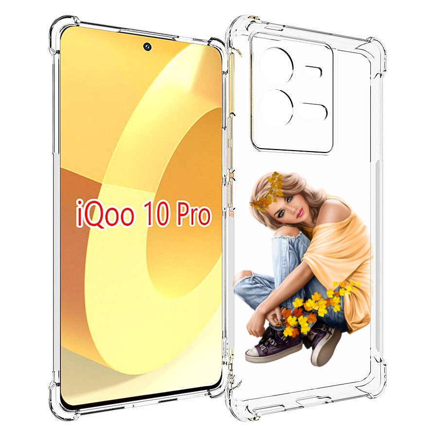 

Чехол MyPads девушка-в-цветочками женский для Vivo iQOO 10 Pro, Прозрачный, Tocco