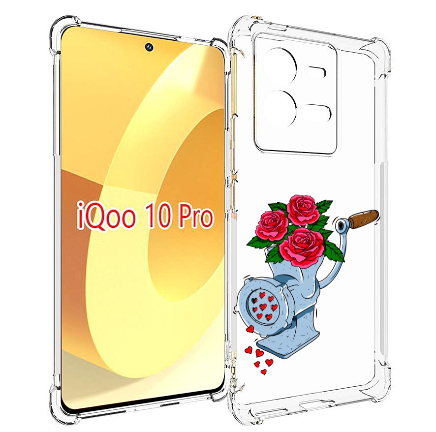 

Чехол MyPads Цветочные сердца для Vivo iQOO 10 Pro, Прозрачный, Tocco
