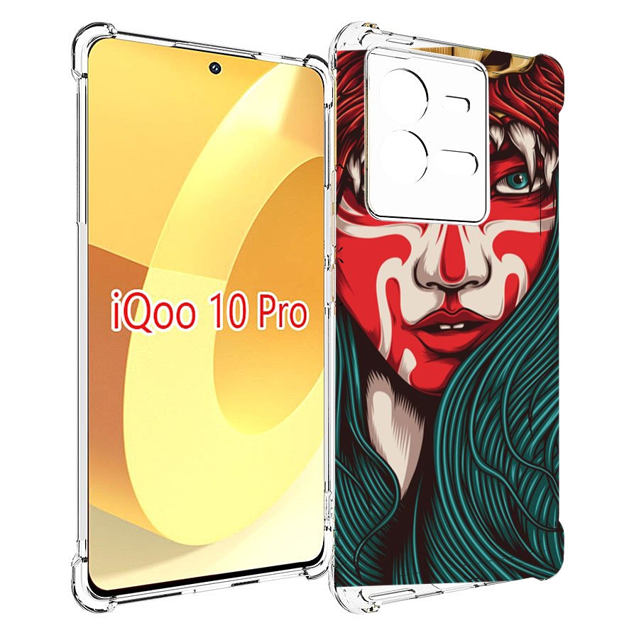 

Чехол MyPads девушка-в-маскировке для Vivo iQOO 10 Pro, Прозрачный, Tocco
