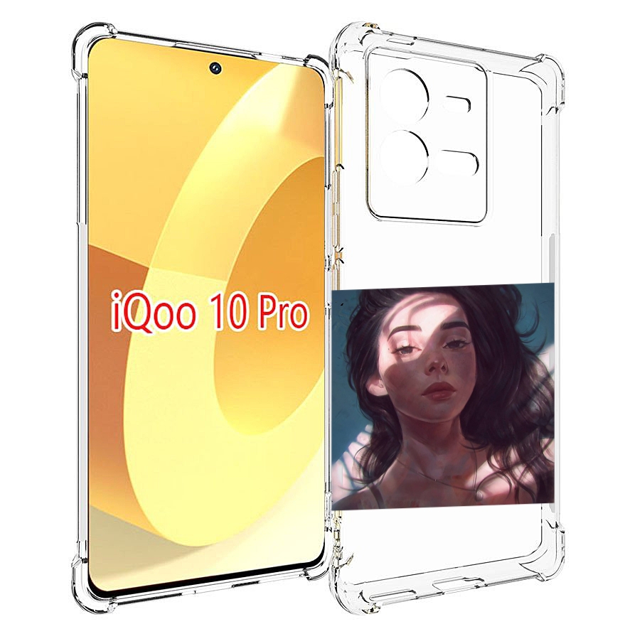 

Чехол MyPads девушка-в-лучах женский для Vivo iQOO 10 Pro, Прозрачный, Tocco