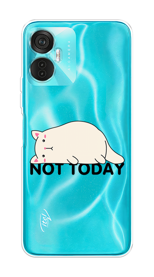 

Чехол на Itel Vision 5 Plus "Cat not today", Белый;розовый;черный, 3201150-1