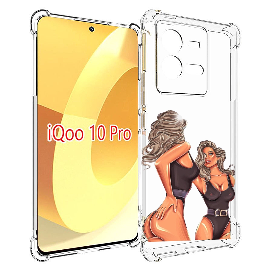 Чехол MyPads девушка-в-купальнике-черном женский для Vivo iQOO 10 Pro