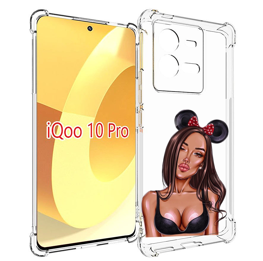 Чехол MyPads девушка-в-купальнике-с-ушками женский для Vivo iQOO 10 Pro