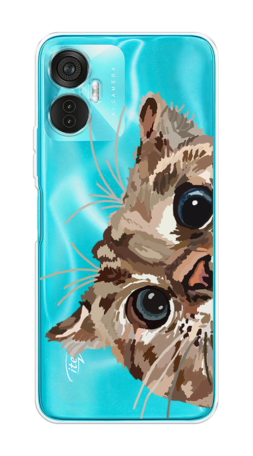 

Чехол на Itel Vision 5 Plus "Любопытный кот", Коричневый;синий;черный, 3201150-1