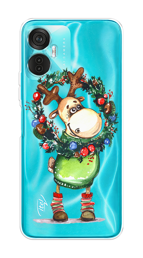 

Чехол на Itel Vision 5 Plus "Олень с новогодним венком", 3201150-4