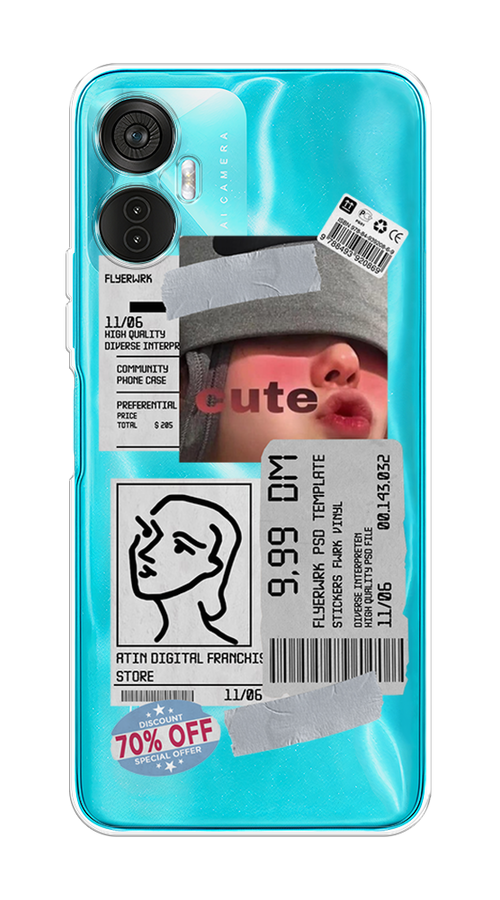 

Чехол на Itel Vision 5 Plus "Cute girl collage", Розовый;серый;голубой, 3201150-6