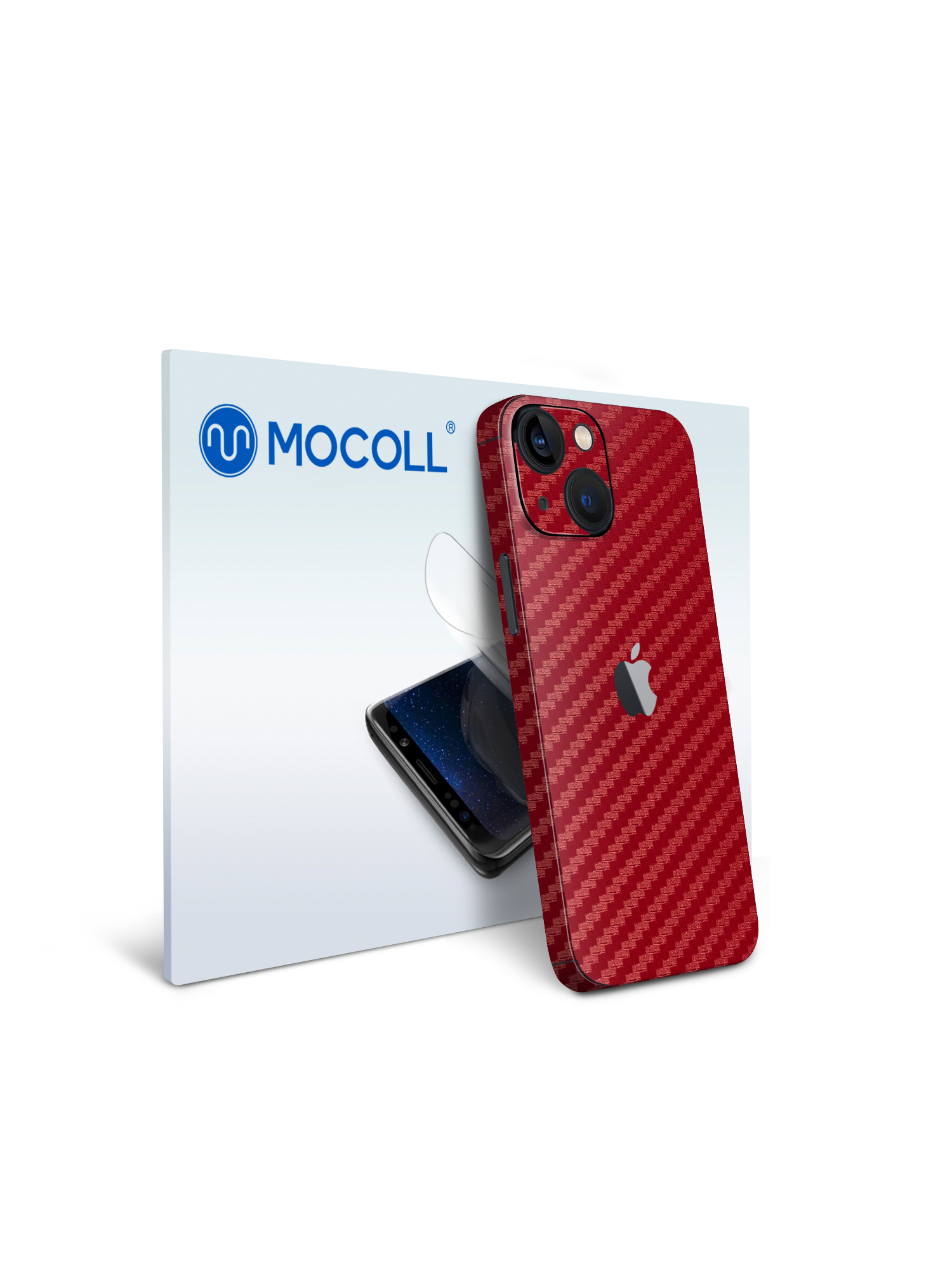 

Гидрогелевая защитная пленка MOCOLL для задней панели Apple iPhone 13 Карбон Красный