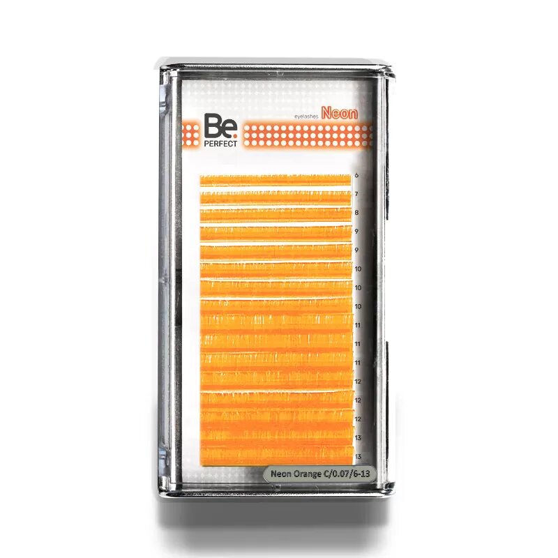 

Ресницы Be Perfect цветные Neon Orange 16 линий D 0.07 6-13 мм, Желтый