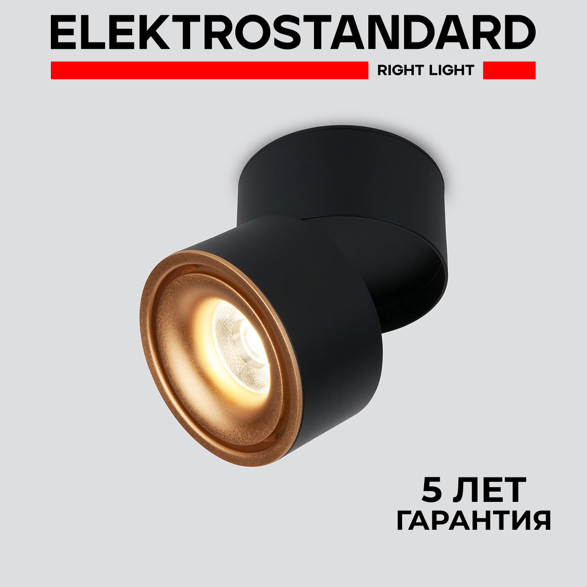 

Накладной LED светильник Elektrostandard Klips DLR031 15W 4200K черный матовый/золото, Klips 190923