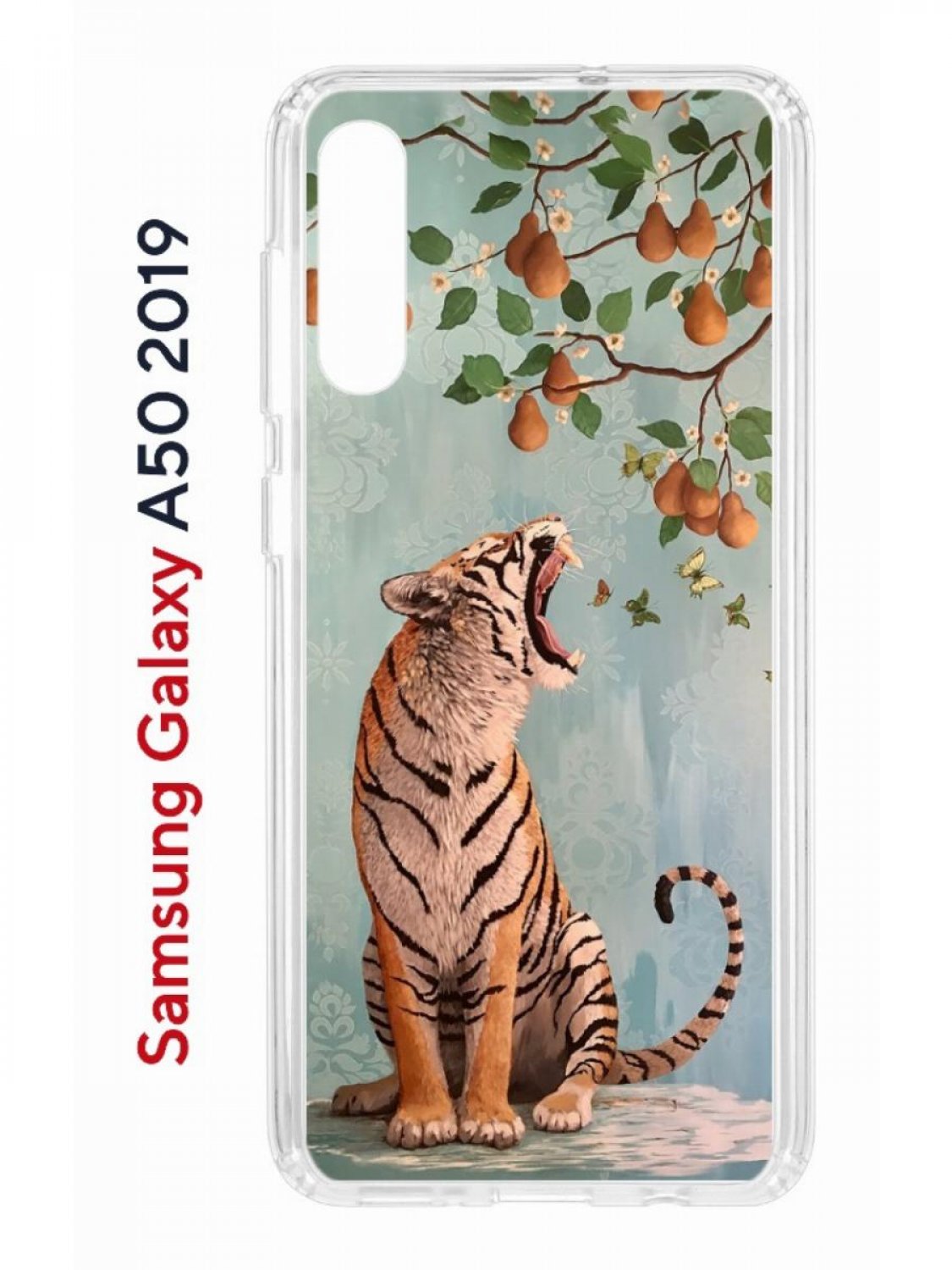 

Чехол на Samsung A50,A50S,A30S 2019 Kruche Print Тигр под деревом, противоударный бампер, Прозрачный;голубой;оранжевый;коричневый, Самсунг Галакси А50, А50с, А30с