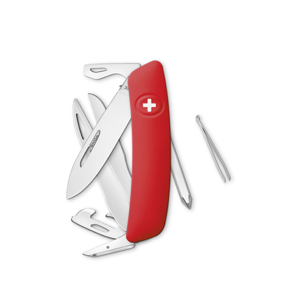 фото Швейцарский нож swiza d08 standard, 95 мм, 12 функций, красный (kni.0120.1000)