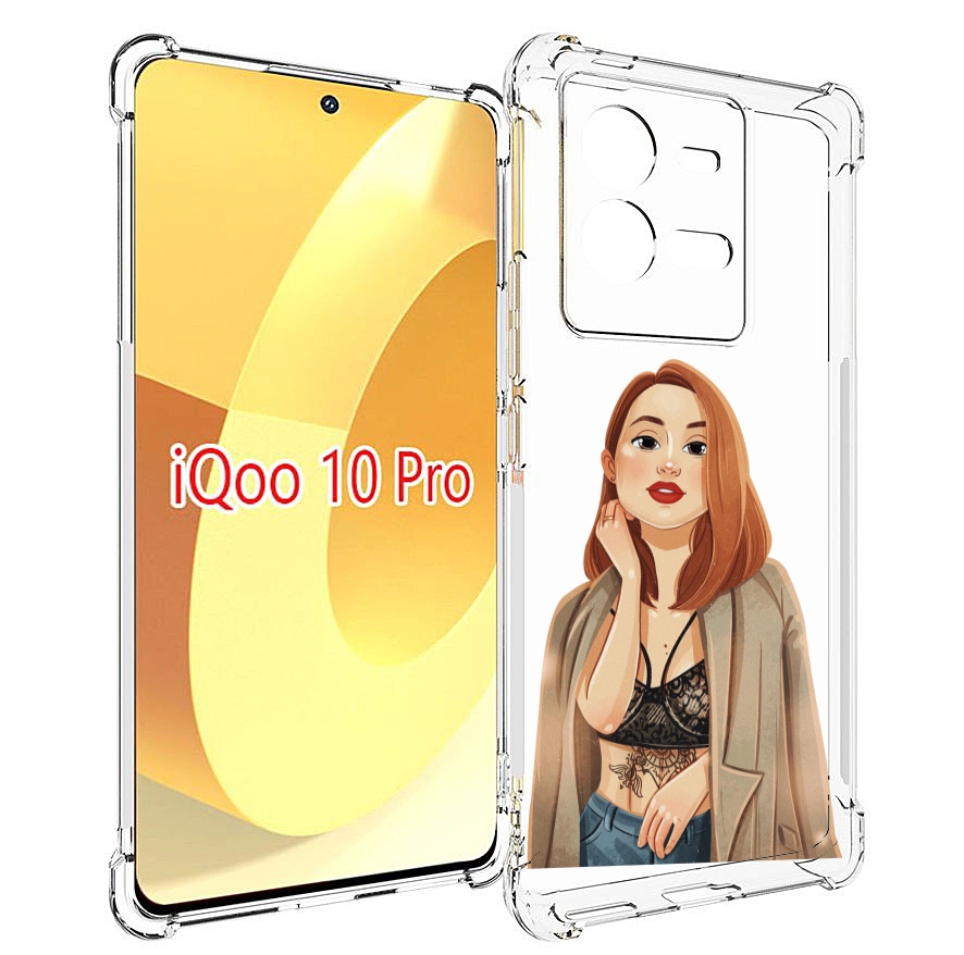 

Чехол MyPads девушка-в-кружевном-2 для Vivo iQOO 10 Pro, Прозрачный, Tocco