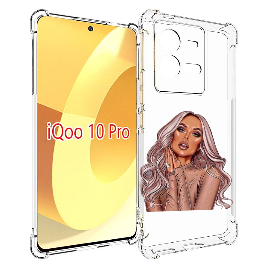 

Чехол MyPads девушка-в-коричневых-оттенках для Vivo iQOO 10 Pro, Прозрачный, Tocco