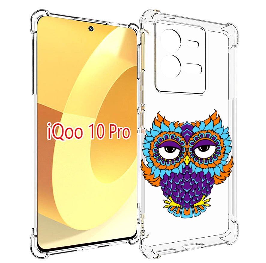 

Чехол MyPads Цветная сова для Vivo iQOO 10 Pro, Прозрачный, Tocco