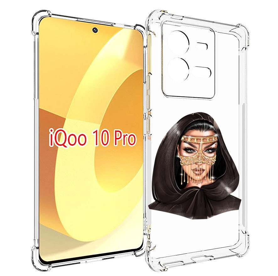 

Чехол MyPads девушка-в-золотой-маске для Vivo iQOO 10 Pro, Прозрачный, Tocco