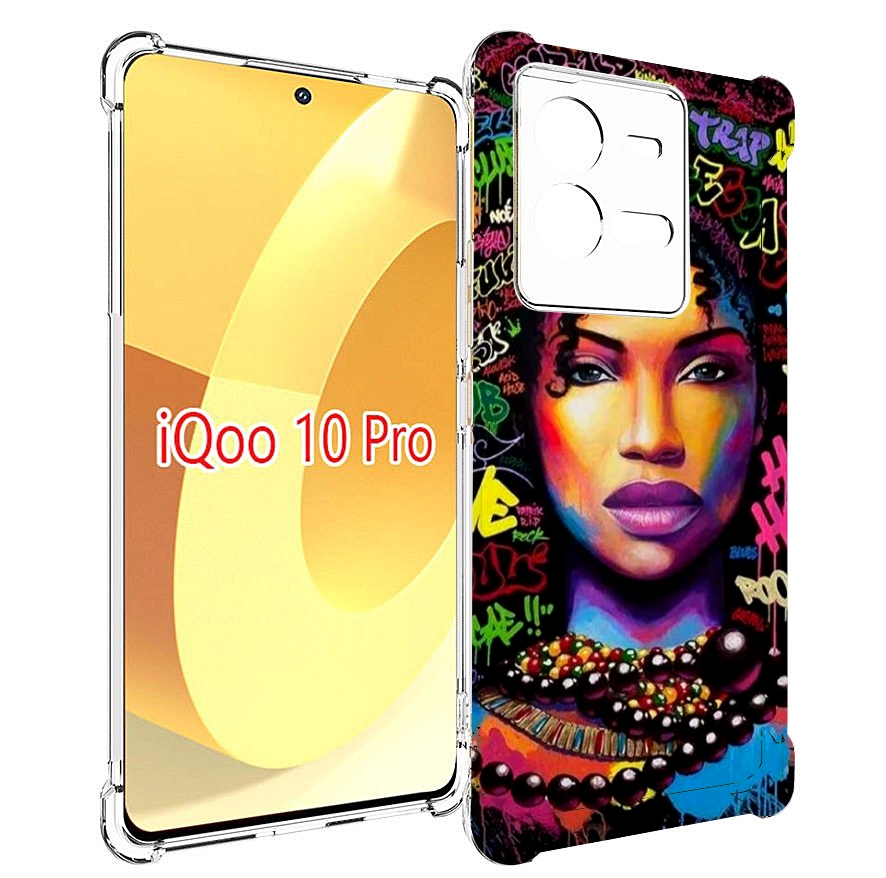

Чехол MyPads девушка-в-граффити женский для Vivo iQOO 10 Pro, Прозрачный, Tocco