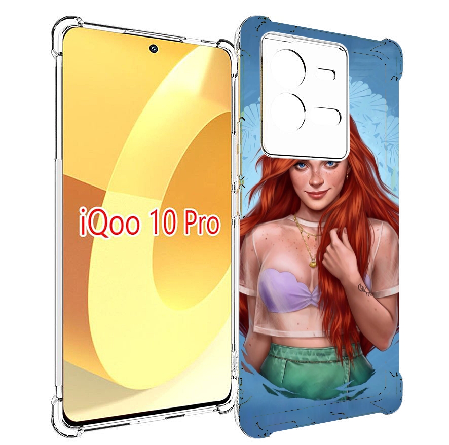 фото Чехол mypads девушка-в-голубом-фоне женский для vivo iqoo 10 pro