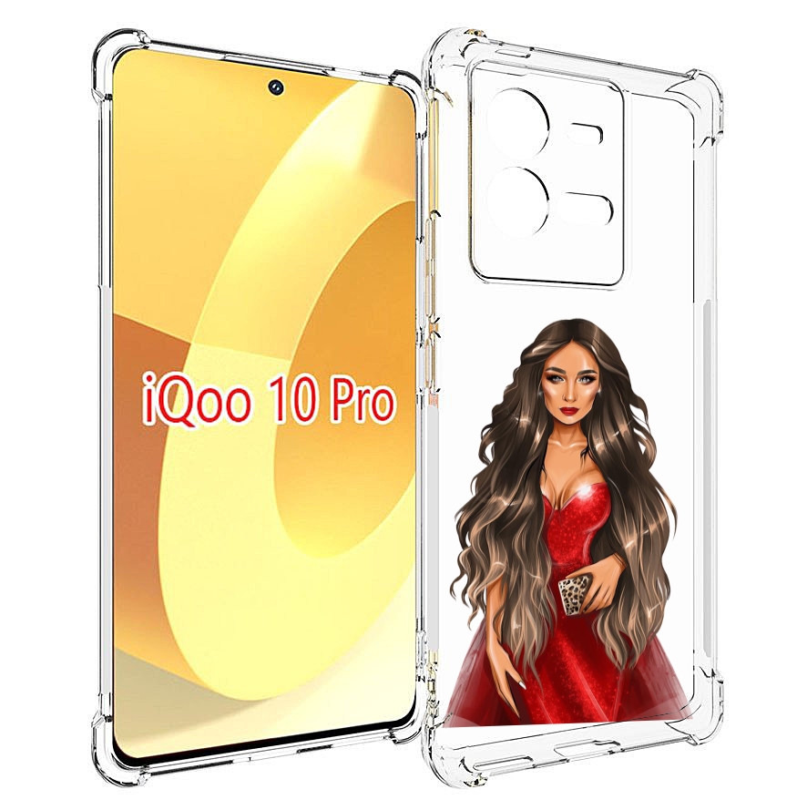 

Чехол MyPads девушка-в-вечернем-платье женский для Vivo iQOO 10 Pro, Прозрачный, Tocco