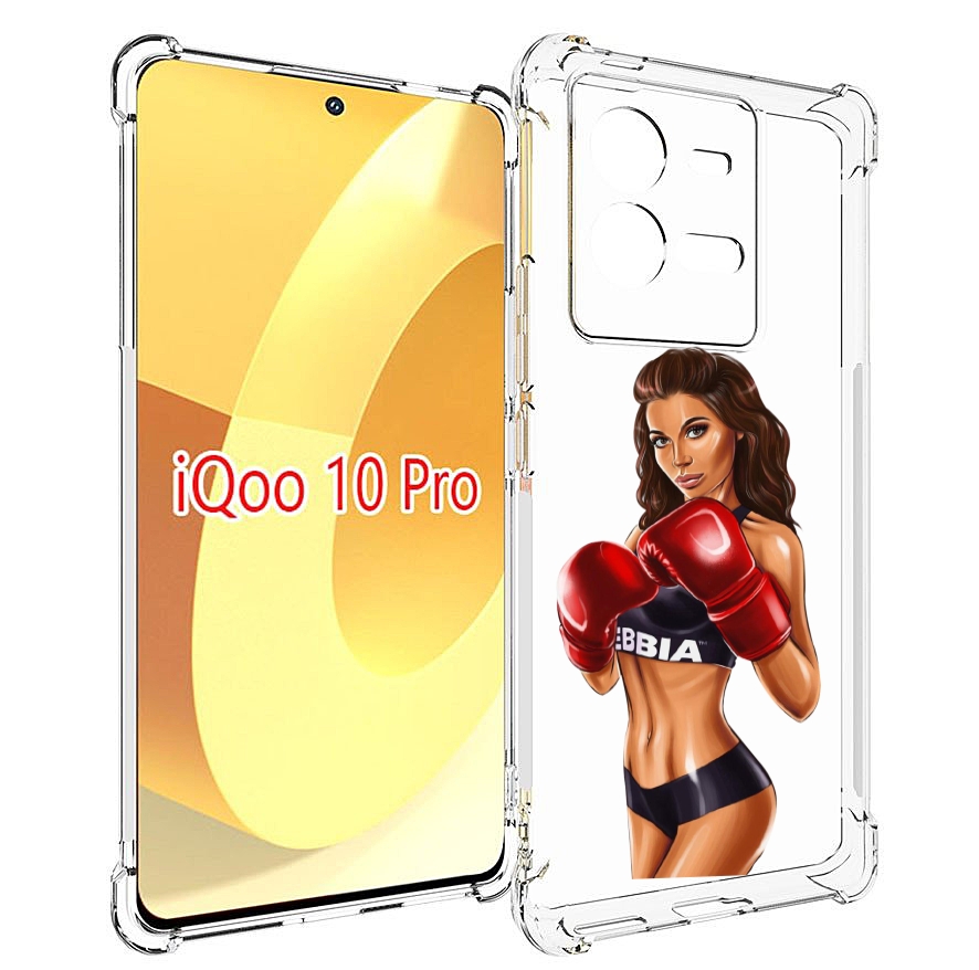 

Чехол MyPads девушка-в-боксерских-перчатках женский для Vivo iQOO 10 Pro, Прозрачный, Tocco