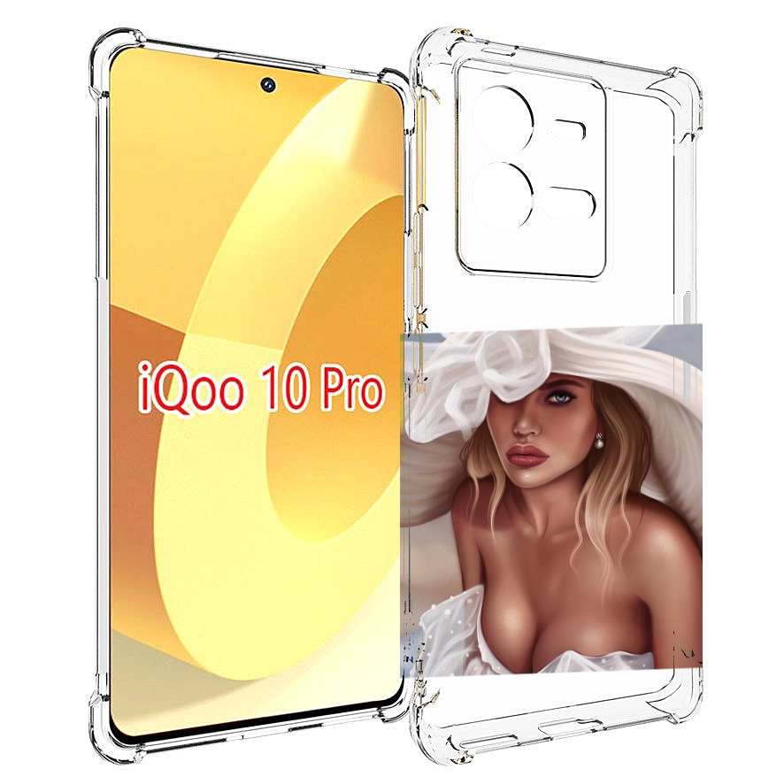 Чехол MyPads девушка-в-белой-шляпе женский для Vivo iQOO 10 Pro