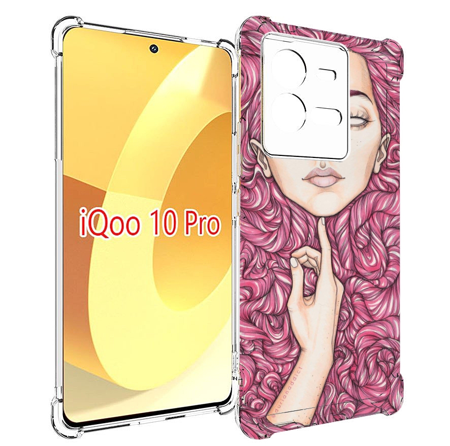 

Чехол MyPads девушка утонула в волосах женский для Vivo iQOO 10 Pro, Прозрачный, Tocco
