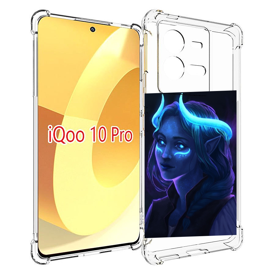 

Чехол MyPads девушка синяя ледяная женский для Vivo iQOO 10 Pro, Прозрачный, Tocco