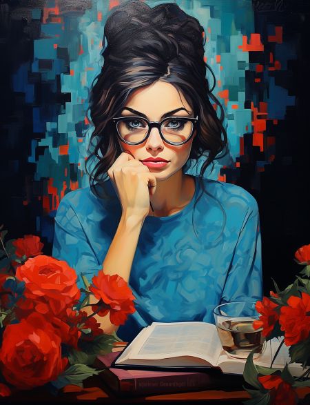 

Алмазная мозаика без подрамника Умная женщина, 90x70 см, 65416, РА-390