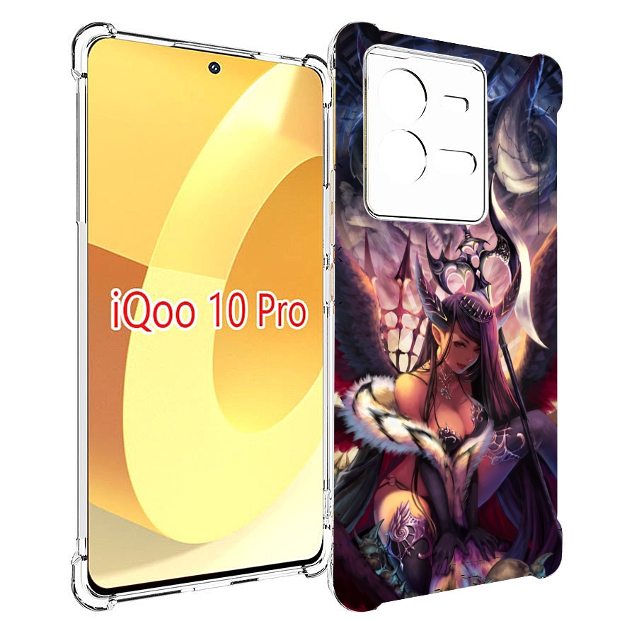 

Чехол MyPads девушка с демоном на фоне женский для Vivo iQOO 10 Pro, Прозрачный, Tocco
