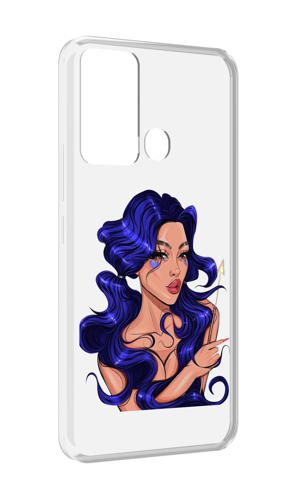 

Чехол MyPads красивая-девушка-с-синими-волосами женский для Infinix Hot 12i, Прозрачный, Tocco