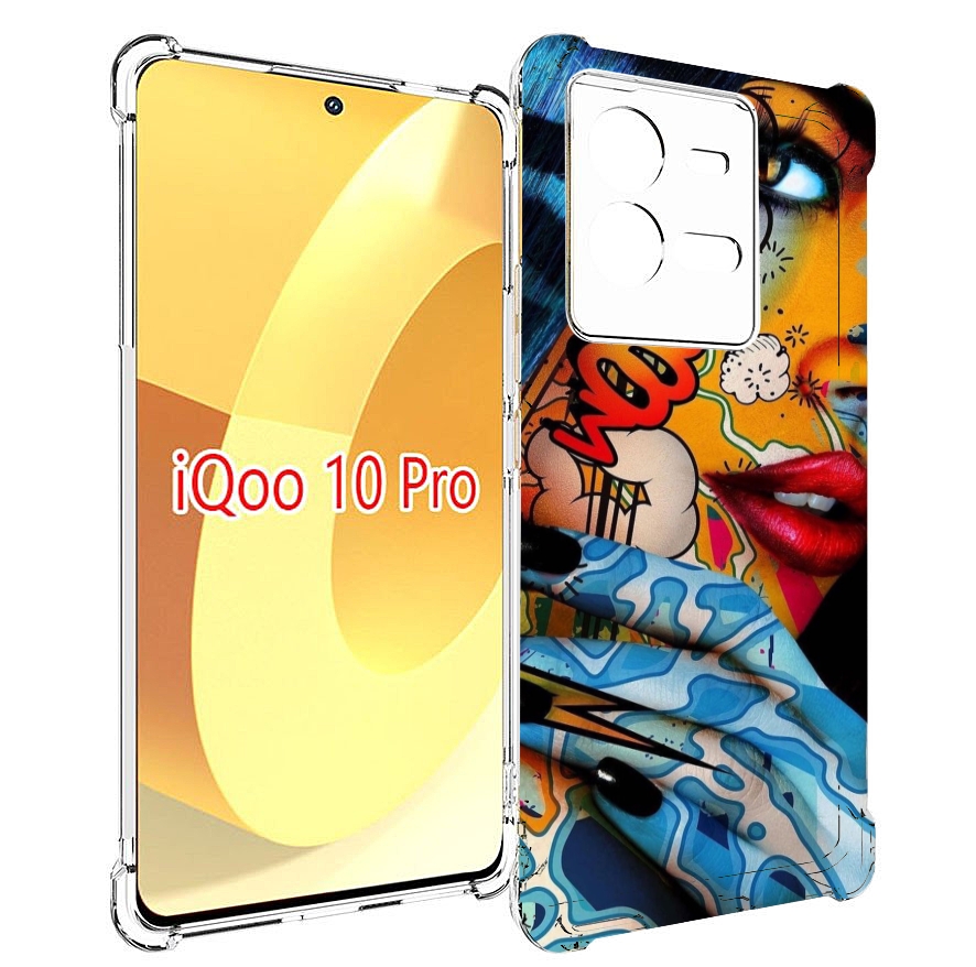 

Чехол MyPads девушка разрисованная краскам иженский для Vivo iQOO 10 Pro, Прозрачный, Tocco