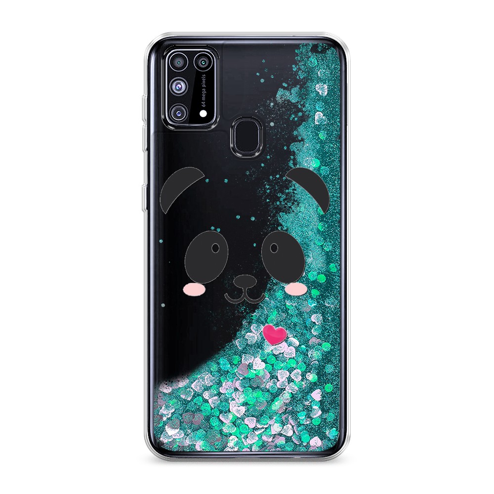 

Жидкий чехол с блестками "Влюбленный панда контур" на Samsung Galaxy M31, 2100795-1