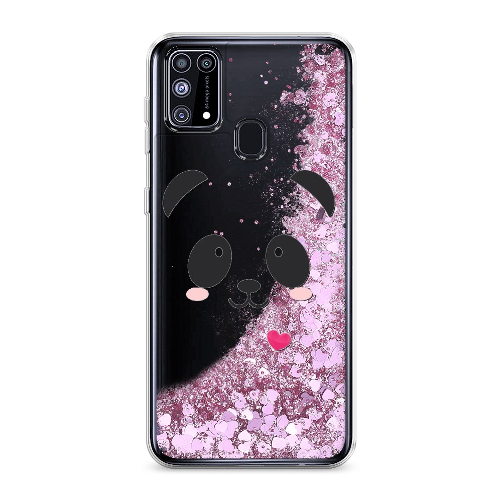 

Жидкий чехол с блестками "Влюбленный панда контур" на Samsung Galaxy M31, 2100794-1